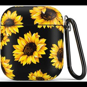 Sunflower Shockproof Protective Airpod Case, Flexible Silicone Cover 1st/2nd
